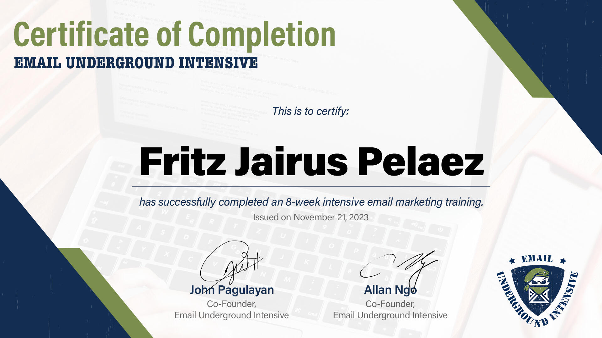 DRC Inbox | Email Underground Intensive (EUI) Certification DRC Inbox | Email Underground Intensive (EUI) Certification